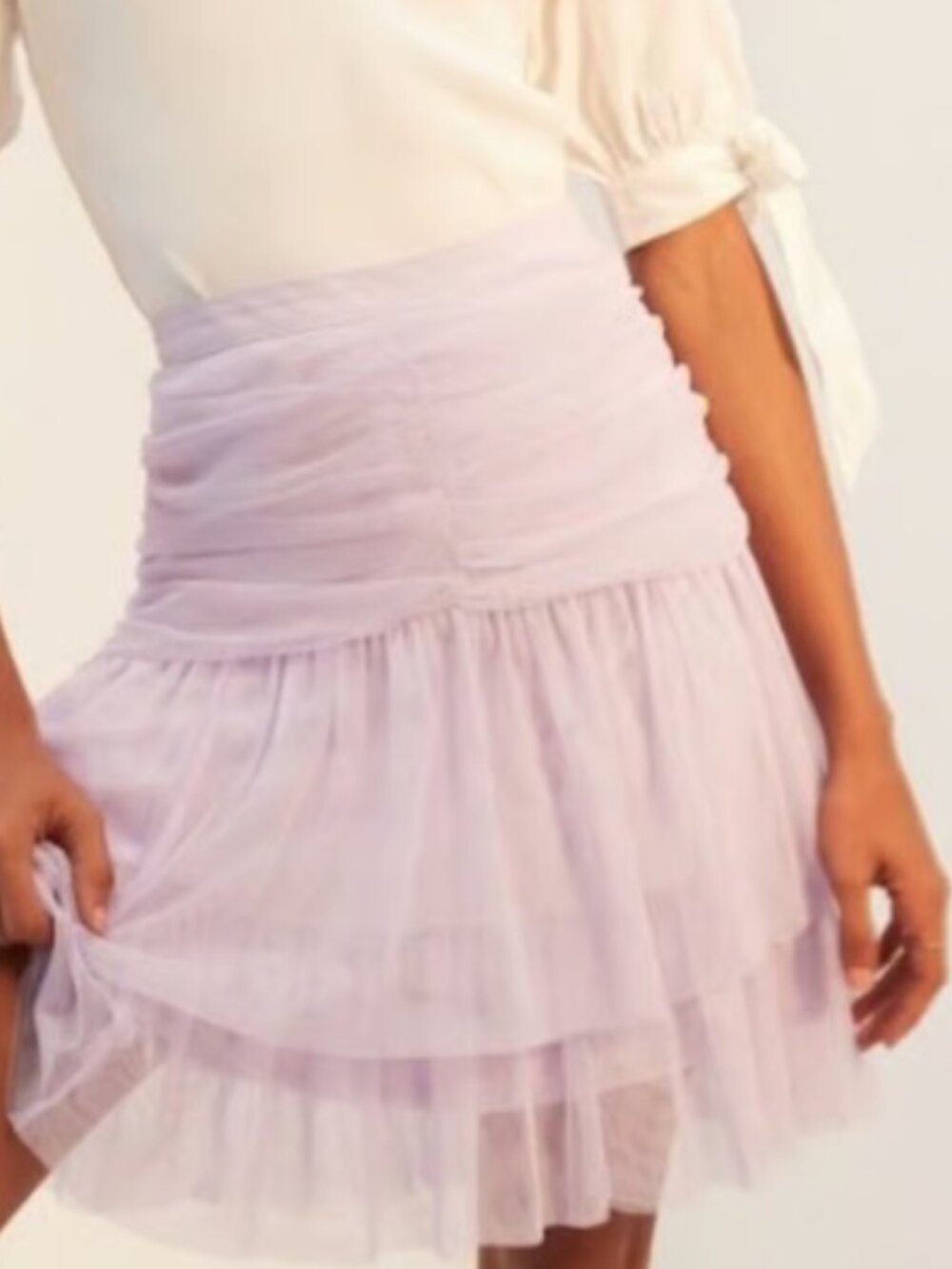 Anthropologie Maeve Lilac Layered Tulle Skirt